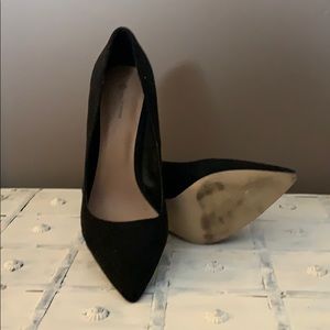 Black suede heels